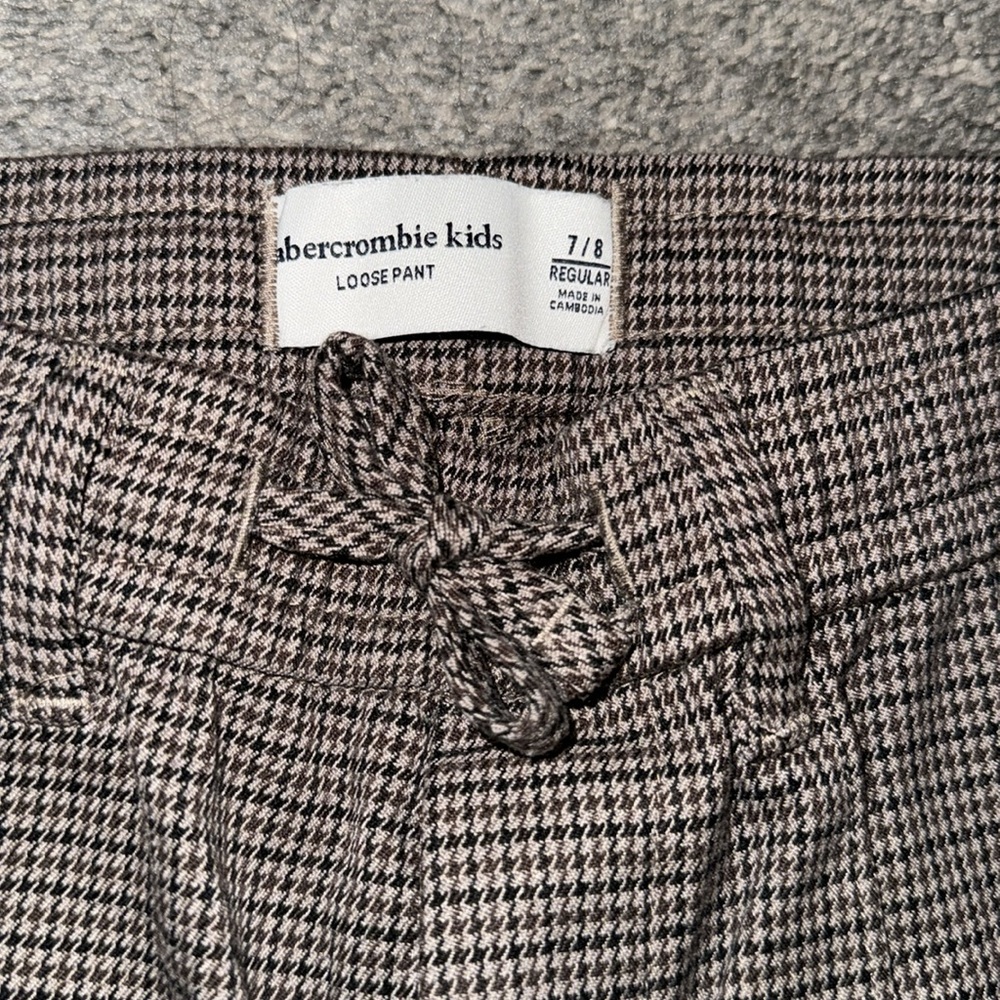 Abercrombie Kids Tan Checkered Dress Pants - Picture 2 of 4